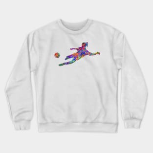 Soccer player girl watercolor Crewneck Sweatshirt